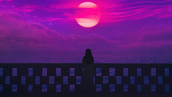Waiting For You, alone, sunset, artist, artwork, digital-art HD wallpaper