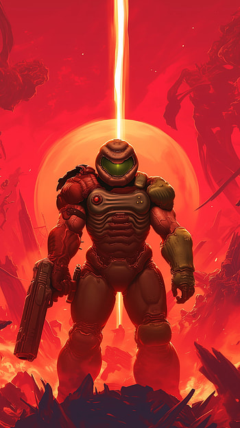 DOOM Eternal Red Fury – Dynamic Video Game , video game, Doom, DOOM Eternal, red HD phone wallpaper