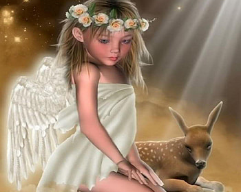 little angel and friend, cute, adorable, fantasy art, fantasy HD wallpaper