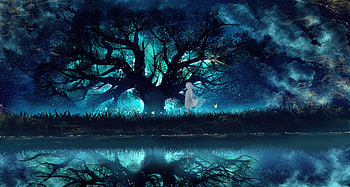 Whispers Of Wishes Enchanting Anime Girl Under The Tree, anime-girl, anime, artist, artwork, digital-art, pixiv HD wallpaper
