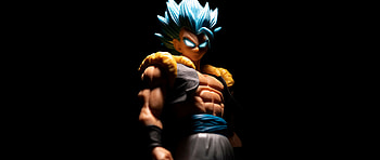Anime character, Blue-haired Gogeta, Dual wide HD wallpaper