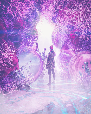 Plants, 3D, Girl, Balls, Illusion HD phone wallpaper