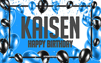 Happy Birtay Kaisen, Birtay Balloons Background, Kaisen, with names, Kaisen Happy Birtay, Blue Balloons Birtay Background, Kaisen Birtay HD wallpaper
