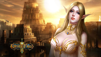 KNIGHTS FABLE fantasy mmo rpg online hero heroes King Arthur action adventure fighting poster elf elves HD wallpaper
