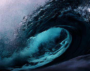Blue, sea, big tide HD wallpaper