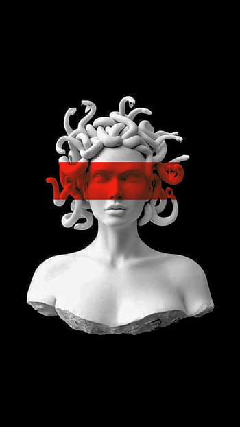 Medusa Dark Minimal , Medusa Minimalist HD phone wallpaper