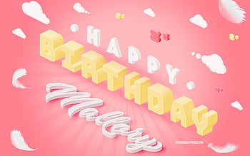 Happy Birtay Mallory, 3d Art, Birtay 3d Background, Mallory, Pink Background, Happy Mallory birtay, 3d Letters, Mallory Birtay, Creative Birtay Background HD wallpaper