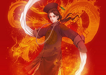 China and dragons, aph, Hetalia Axis Powers, Hetalia, ponytail, anime, china aph, boy, dragon, fire, manga, guy, male HD wallpaper