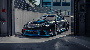 Black, Blue, Porsche 718, Porsche, Cayman, GT4, Eperformance, 2022, Car, 2 Cars HD wallpaper