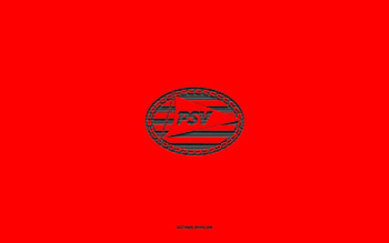 PSV, red background, Dutch football team, PSV emblem, Eredivisie, Eindhoven, Netherlands, football, PSV logo, PSV Eindhoven HD wallpaper