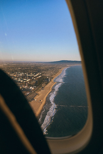 City, View From Above, Coast, Miscellanea, Miscellaneous, Porthole, Plane, Airplane HD phone wallpaper