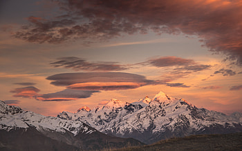 Nature, Sky, Mountains, Snow, Snow Covered, Snowbound HD wallpaper
