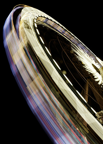 Shine, Light, Miscellanea, Miscellaneous, Movement, Traffic, Blur, Smooth, Long Exposure, Ferris Wheel HD phone wallpaper