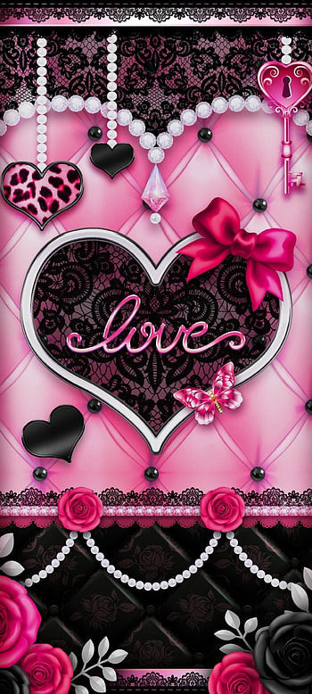 Pink Lovely butterfly, organ, red, flowers, luxury, Cushion, heart, valentine day HD phone wallpaper