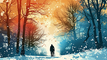 Winter Wonderland: Snowy Forest, winter, snowy forest, couple, forest HD wallpaper