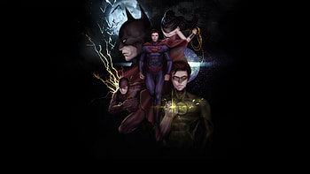 Justice League Returns, justice-league, batman, superman, flash, supergirl, green-lantern, superheroes, artwork, digital-art, pixiv HD wallpaper