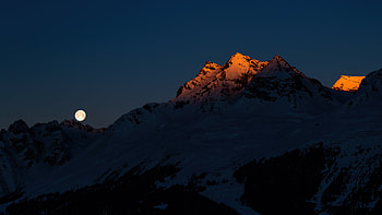 Moon Setting Sun Rising , moon, nature HD wallpaper