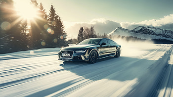 Audi RS7 Winter Drive – in Snowy Mountains, Audi RS7, winter, Audi HD wallpaper