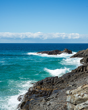 Nature, Sea, Rocks, Horizon, Coast, Surf HD phone wallpaper