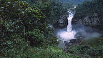 waterfall, fun, cool, nature, forest HD wallpaper
