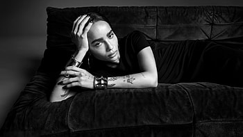 Zoe Kravitz Saint Laurent 2023, zoe-kravitz, celebrities, actress, monochrome, black-and-white HD wallpaper