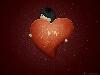 I Love You, heart, 3d, love HD wallpaper
