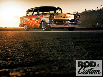 Chevy Nomad, bowtie, wagon, gm, 57 HD wallpaper