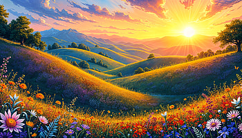**Vibrant Valley at Sunrise - Ultra **, valley, sunset, nature, landscape, mountain HD wallpaper