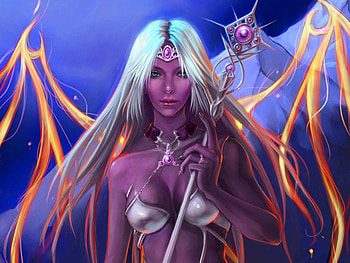 Fantasy Girl . jpg, girl, wand, fantasy, longhair HD wallpaper