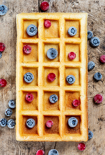 Fruits, Food, Waffles, Berries, Vienna Waffles, Viennese Waffles HD phone wallpaper