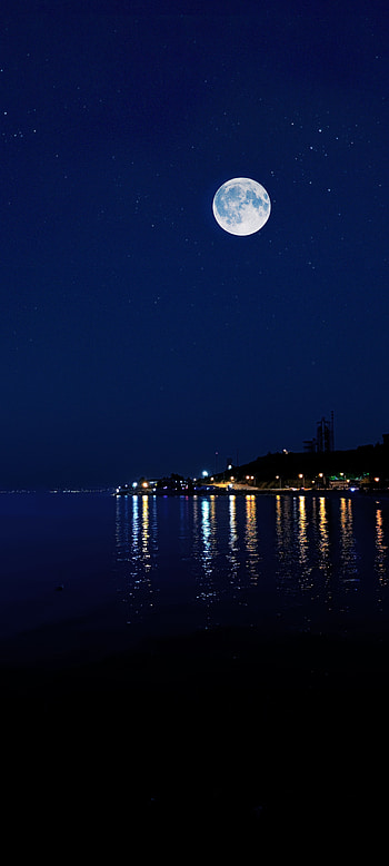 Doğa, gece, atmosfer, , , ay, doga, aksam, , deniz HD phone wallpaper