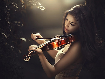 Women holding violin , Musical beauty, Elegant instrument, Inspired by music HD wallpaper