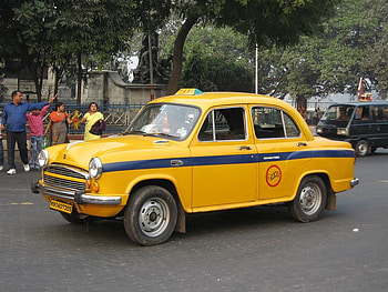 ambassador, car, taxi, india HD wallpaper