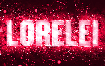 Happy Birtay Lorelei, , pink neon lights, Lorelei name, creative, Lorelei Happy Birtay, Lorelei Birtay, popular american female names, with Lorelei name, Lorelei HD wallpaper