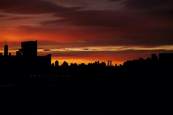 Sunset, City, Silhouette, Miscellanea, Miscellaneous HD wallpaper