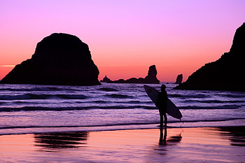 Cannon Beach, Surfing HD wallpaper