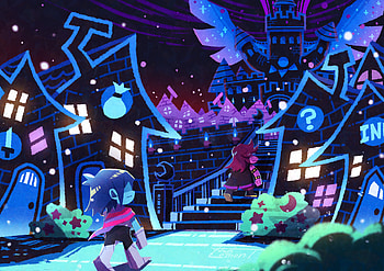 Deltarune : Kris & Susie’s Nighttime Adventure, Susie (deltarune), Kris (deltarune), video game, deltarune HD wallpaper