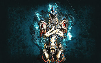 Inaros, Warframe, blue stone background, Warframe characters, Inaros Warframe, Inaros skin, creative art HD wallpaper