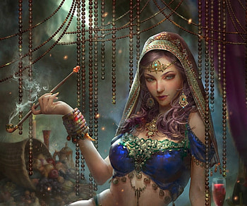 Fantasy girl, blue, frumusete, dopaprime, girl, beauty, fantasy, albion, legend of the cryptids, luminos HD wallpaper