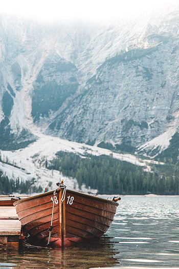 Nature, Mountain, Lake, Shore, Bank, Pier, Boat HD phone wallpaper