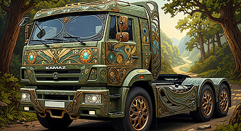 Ornate Kamaz — Art Nouveau Ultra, Kamaz, Truck HD wallpaper