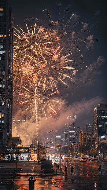 Midnight Cityburst — New Year Fireworks HD phone wallpaper