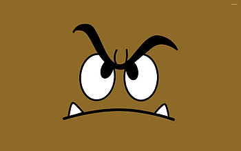Minimalistic goomba , Pixel art style, Mario universe HD wallpaper