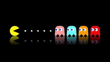 pacman, game, multi-colored, eating Mac . HD wallpaper