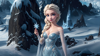 Snow Queen Elsa In Frozen Movie, frozen-2, movies, disney, elsa, fantasy-girls, fantasy, artist, artwork, digital-art, pixiv HD wallpaper