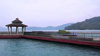 Beautiful lake, pavilion, beautiful, fishing, lake HD wallpaper