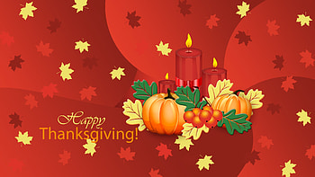 Happy Thanksgiving, rries, flames, ribbon, Fall, berries, Autumn, pumpkins, leaves, Holiday, Thanksgiving, candles, bow HD wallpaper
