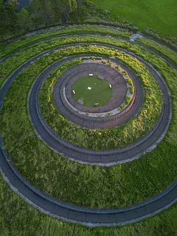 View From Above, Miscellanea, Miscellaneous, Greens, Path, Spiral, Trail, Maze, Landscaping, Landscape Design HD phone wallpaper