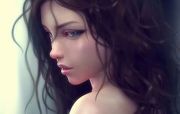 Cute Curly Hair Girl Artwork, fantasy-girls, cute, artwork, digital-art HD wallpaper