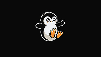 Penguin Mascot, penguin, dark, black, linux, minimalism, minimalist, artist, artwork, digital-art HD wallpaper